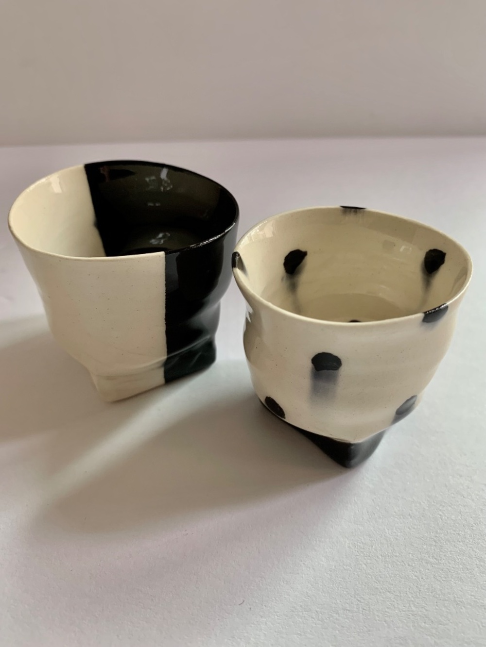 Japandi Sake Cups Set Handmade Studio Pottery Vintage
